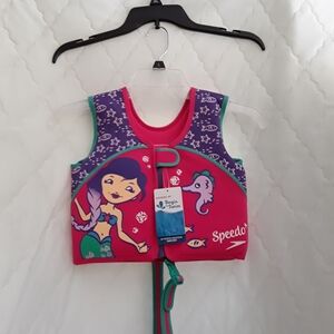 NWT Speedo Kids Pink and Purple Mermaid Swim Vest